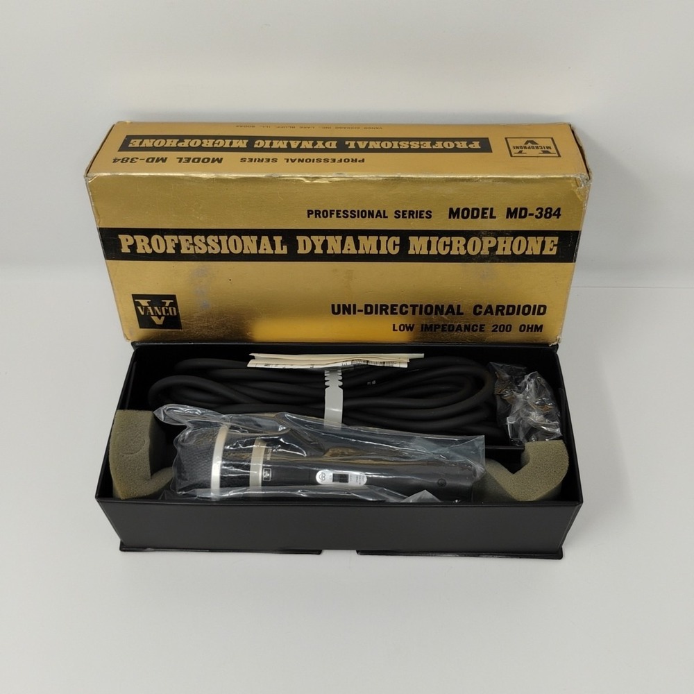 VANCO MD-384 Unidirectional Dynamic Cardioid Microphone Japan Pre-Owned Not Used
